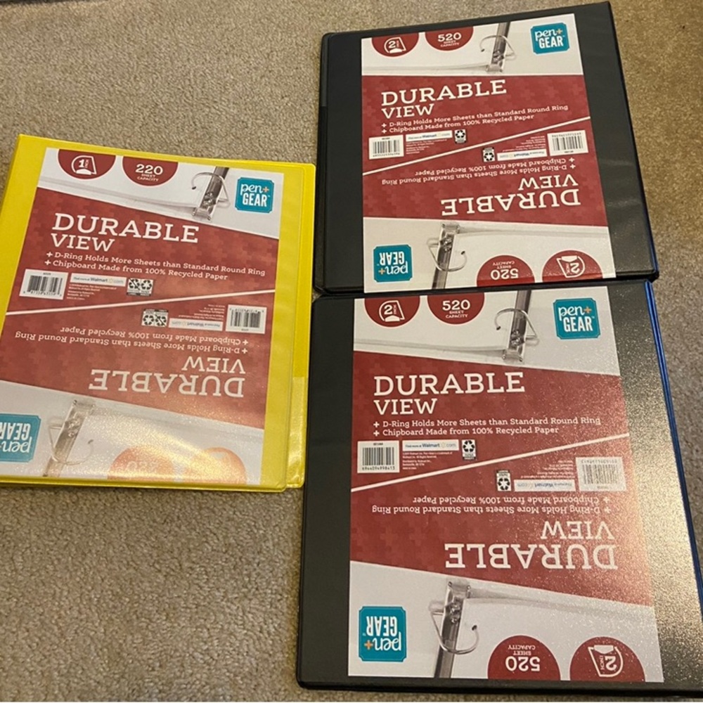 250-520 D -Ring Paper Sheet 3  Clipboard Binders